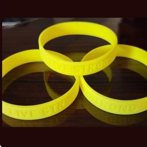 NIKE LIVE STRONG Logo Bracelet Yellow Wristband Vintage Set 3